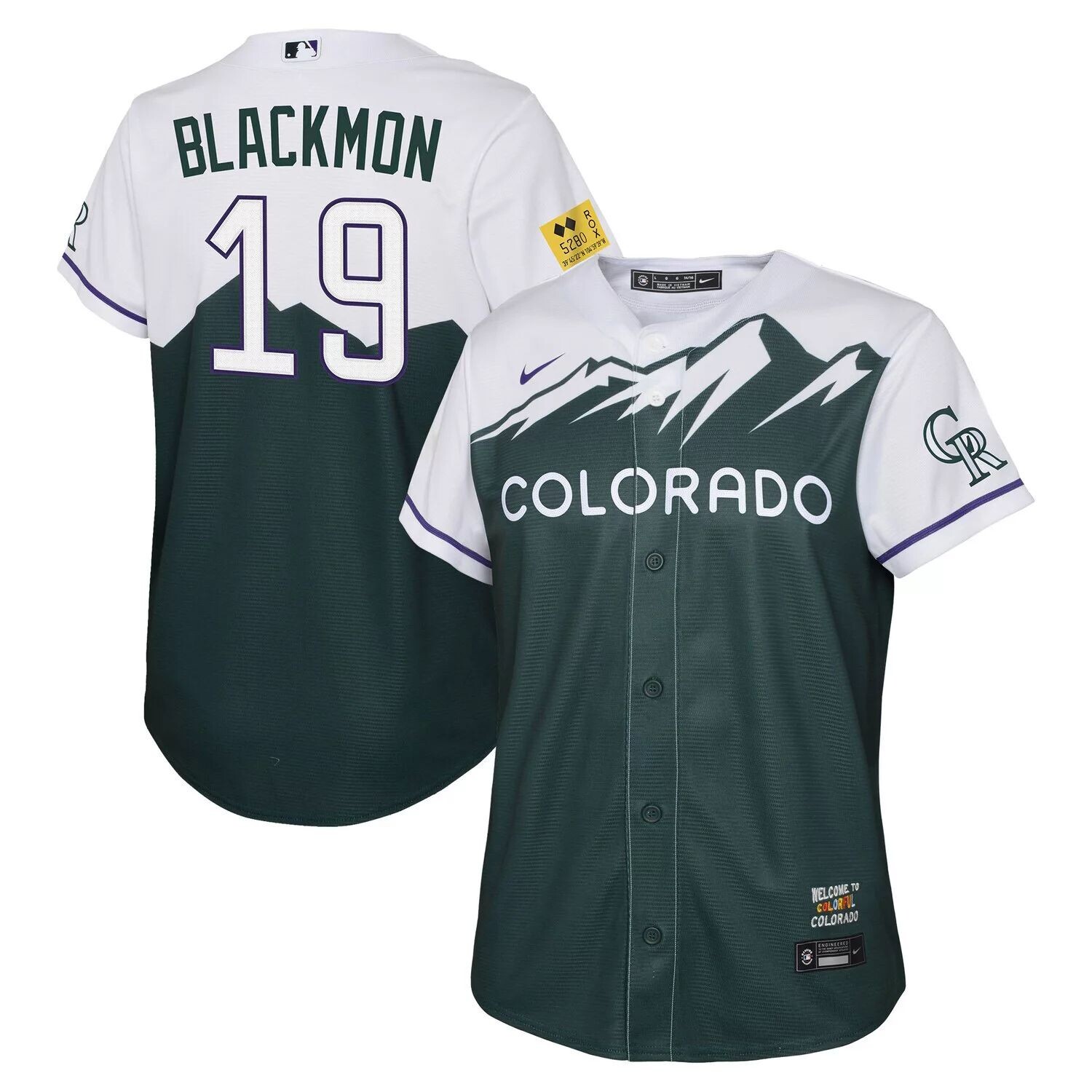 

Молодежная футболка Nike Charlie Blackmon Green Colorado Rockies 2022 City Connect Replica Player Nike