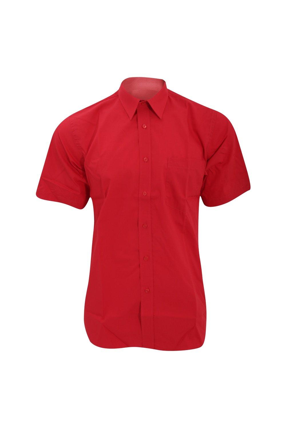 Рубашка из поплина с коротким рукавом , красный Fruit of the Loom