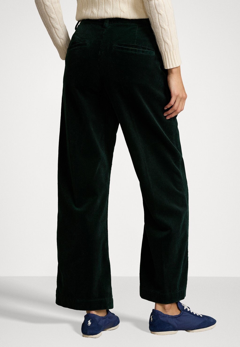 

Брюки CORDUROY WIDE LEG CROPPED TROUSER Polo Ralph Lauren, темно-зеленый