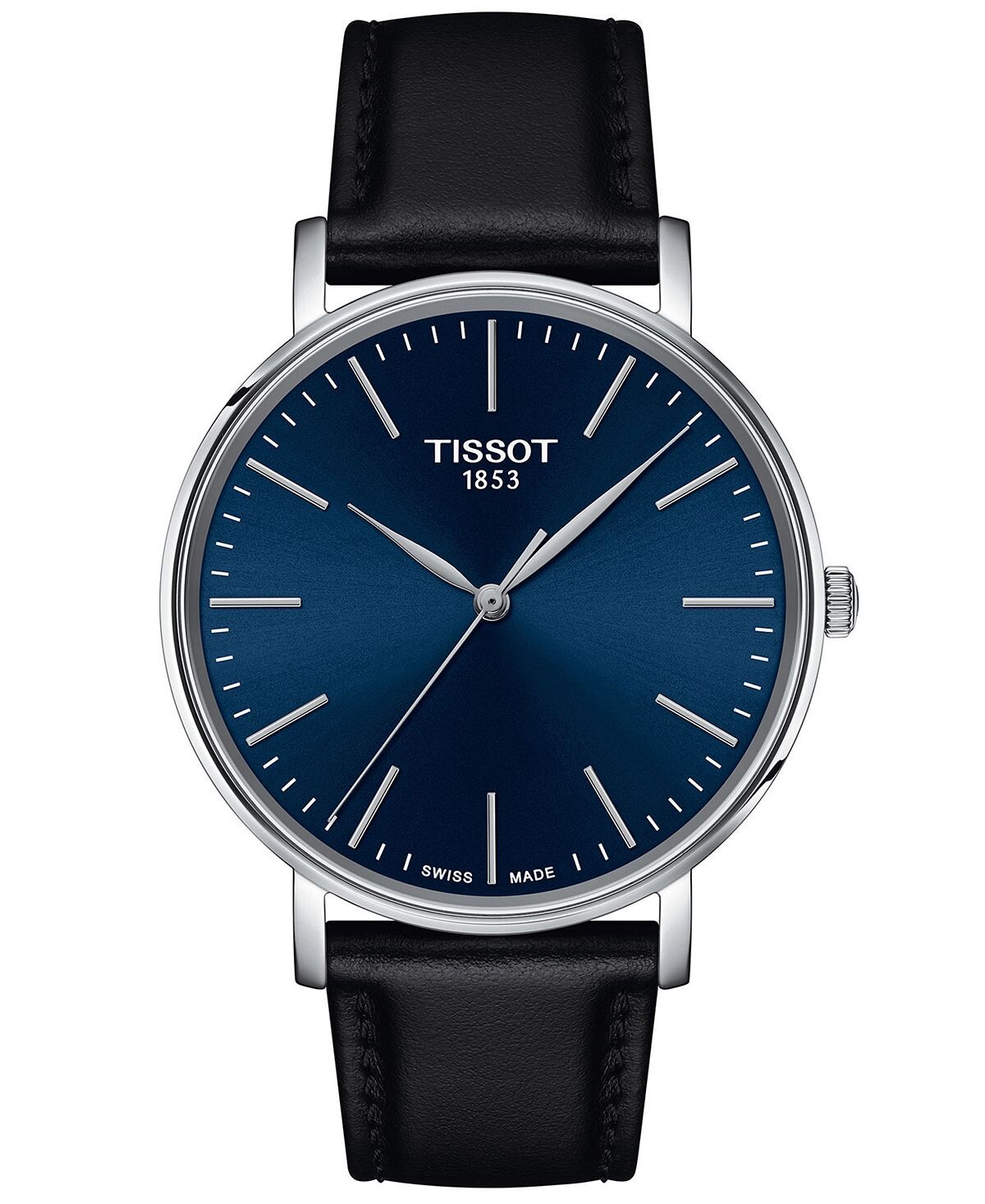 

Мужские швейцарские часы Everytime с черным кожаным ремешком, 40 мм Tissot