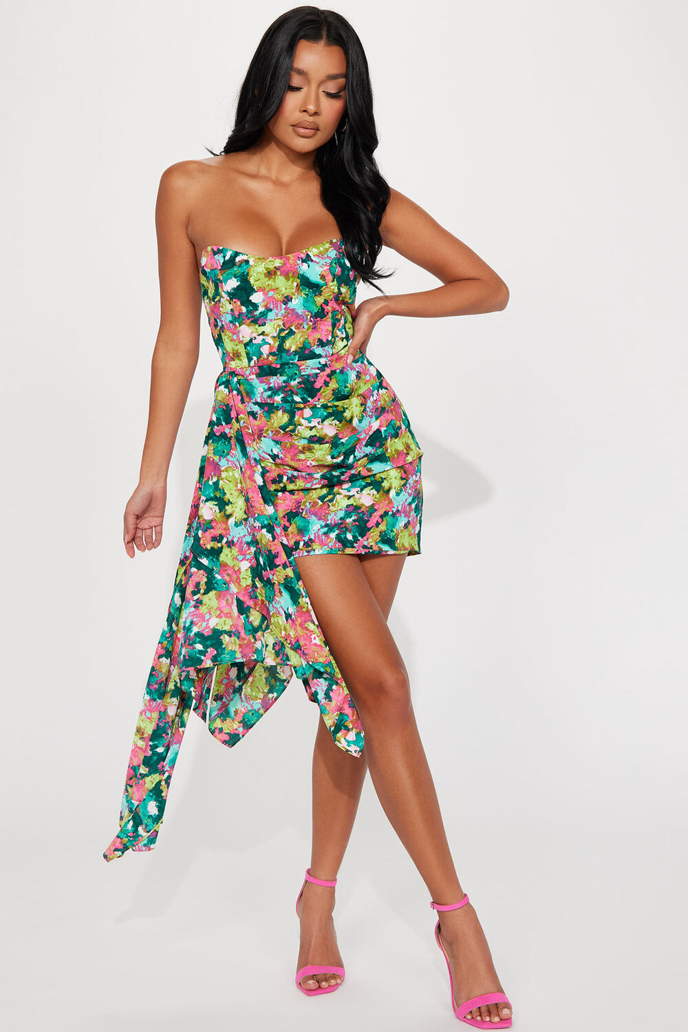 

Мини платье Fashion Nova LD9545, разноцветный