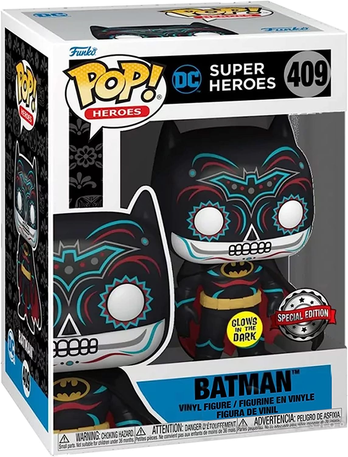 Фигурка Funko Pop! Super Heroes: Dia De Los Muertos Batman Exclusive 3-Piece Bundle - Glow in The Dark DC Collectible Fi