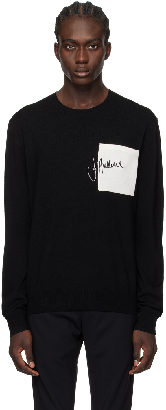 

Черный свитер с вышивкой Jw Anderson