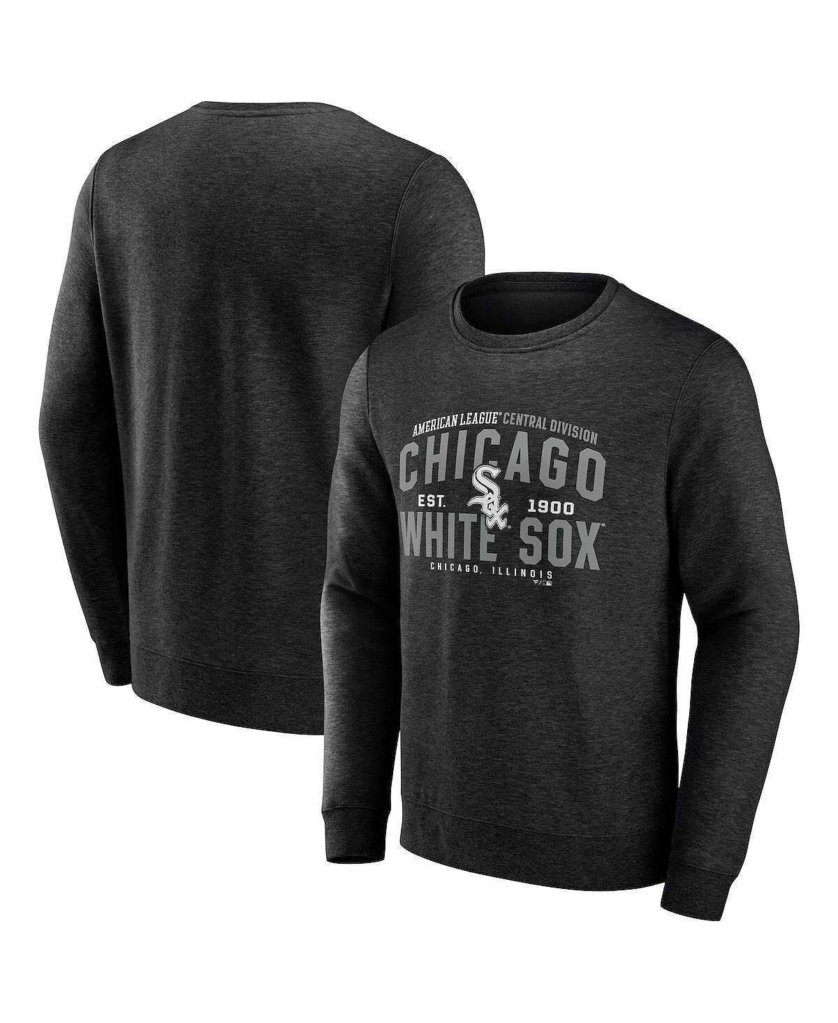 

Мужская фирменная меланжевая черная толстовка chicago white sox classic move pullover sweatshirt Fanatics, мульти