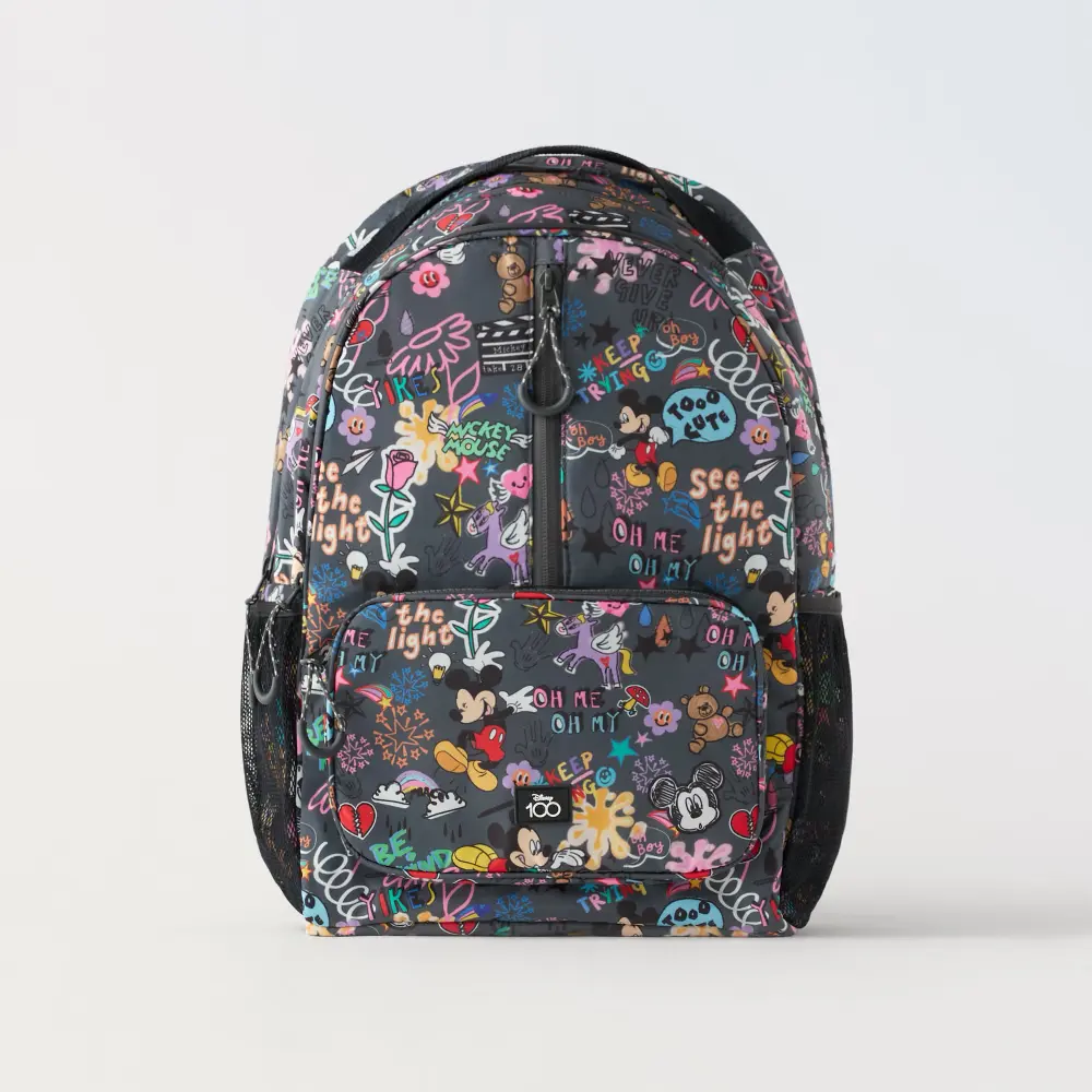 

Рюкзак Zara Mickey Mouse Disney 100th Anniversary Graffiti, серый