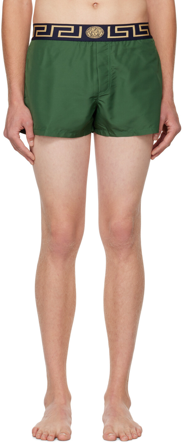 

Зеленые плавки с каймой Greca Versace Underwear
