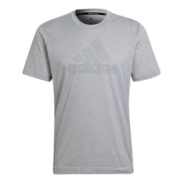 Футболка Adidas Solid Color Stripe Logo Printing Round Neck Short Sleeve Japanese Version Gray T-Shirt, Серый