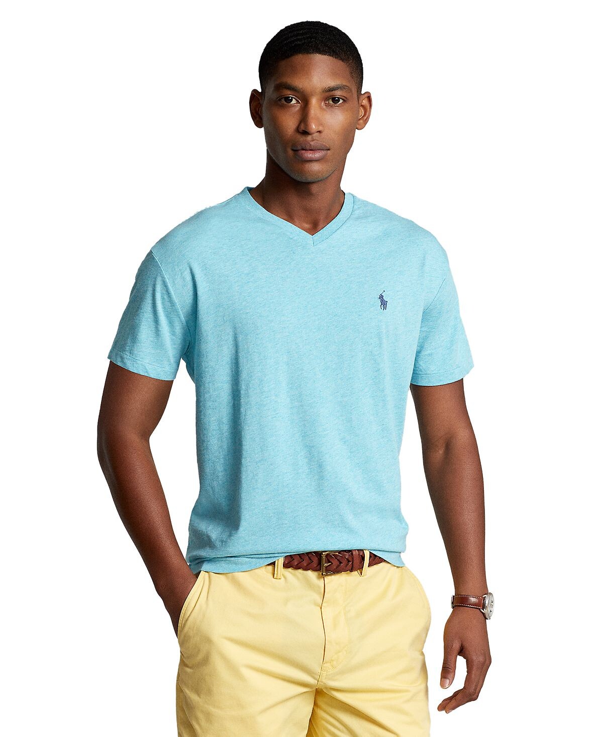 

Мужская футболка классического кроя из джерси с v-образным вырезом Polo Ralph Lauren, мульти
