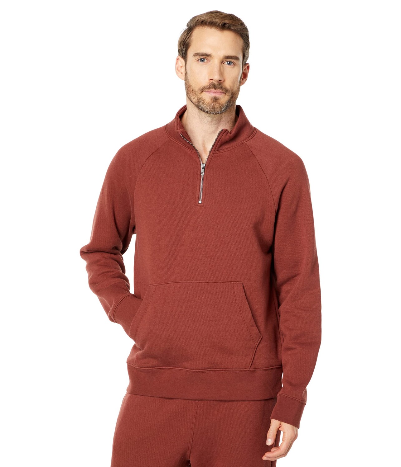 

Флисовый худи Madewell, Foundational Fleece 1/4 Zip, Коричневый