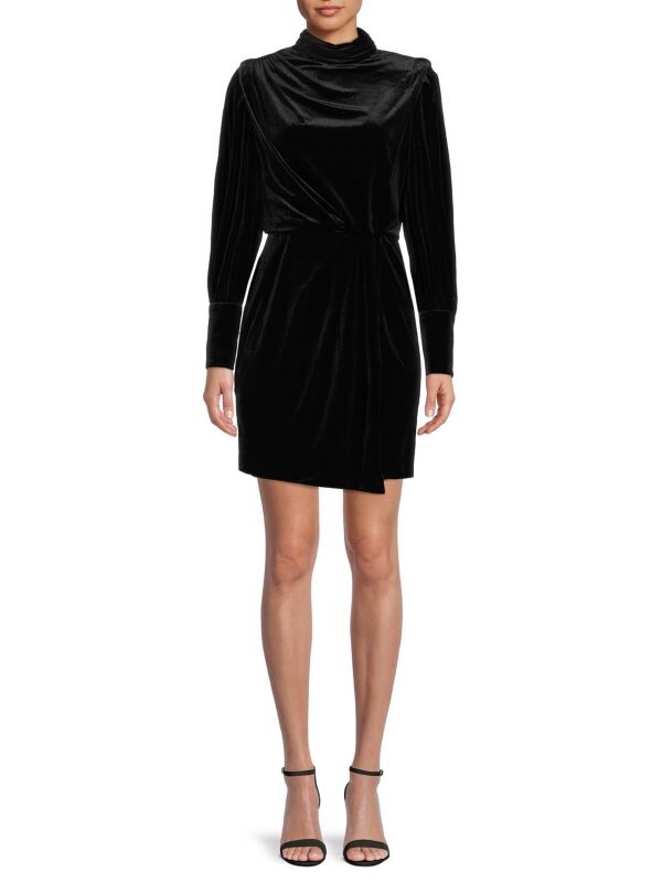 

Бархатное мини-платье с высоким вырезом Karl Lagerfeld Paris Black