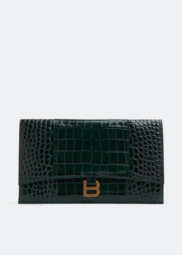 

Сумка BALENCIAGA Hourglass flat pouch, зеленый