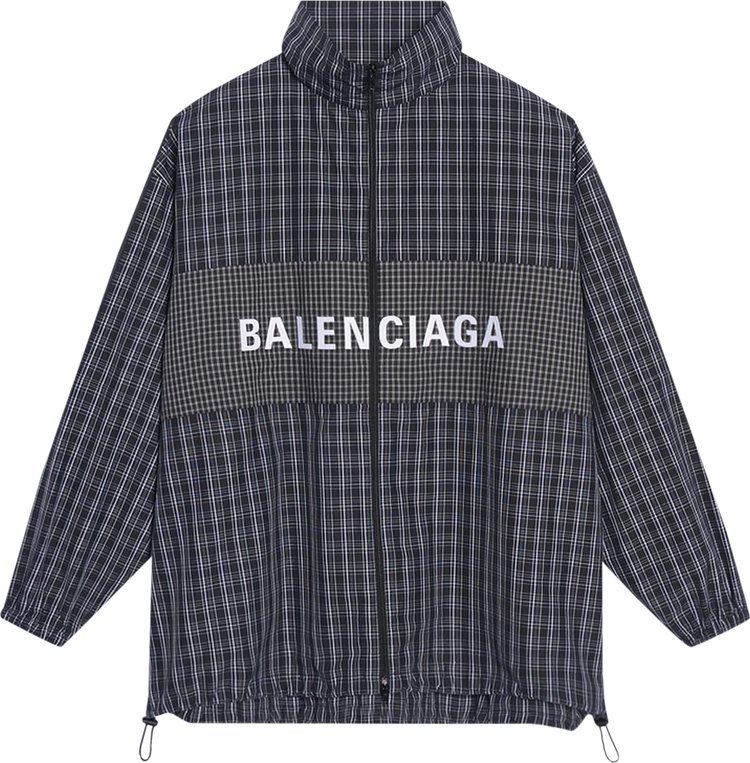 Куртка Balenciaga Checkered Nylon Track Suit Jacket 'Black', черный - фото