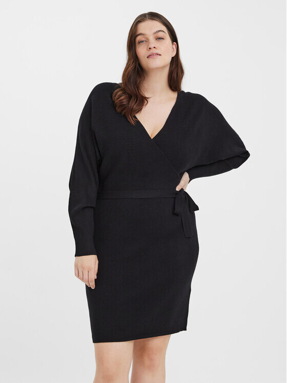 

Трикотажное платье обычного кроя Vero Moda Curve, черный