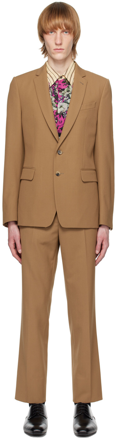 

Коричневый облегающий костюм Dries Van Noten