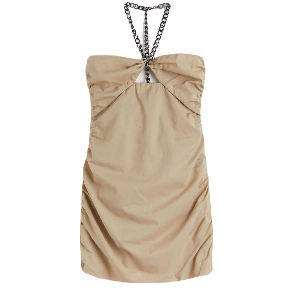 

Платье H&M Halterneck Bodycon, бежевый