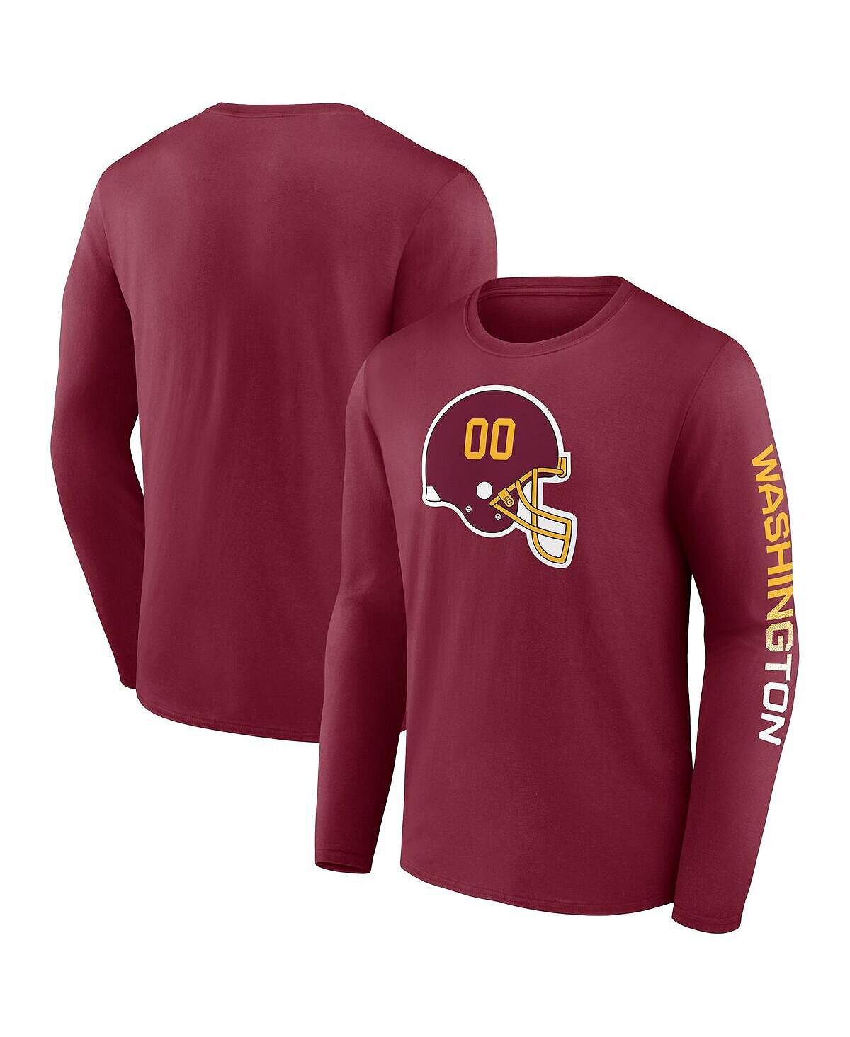 

Мужская фирменная бордовая футболка с длинным рукавом washington football team clear sign Fanatics
