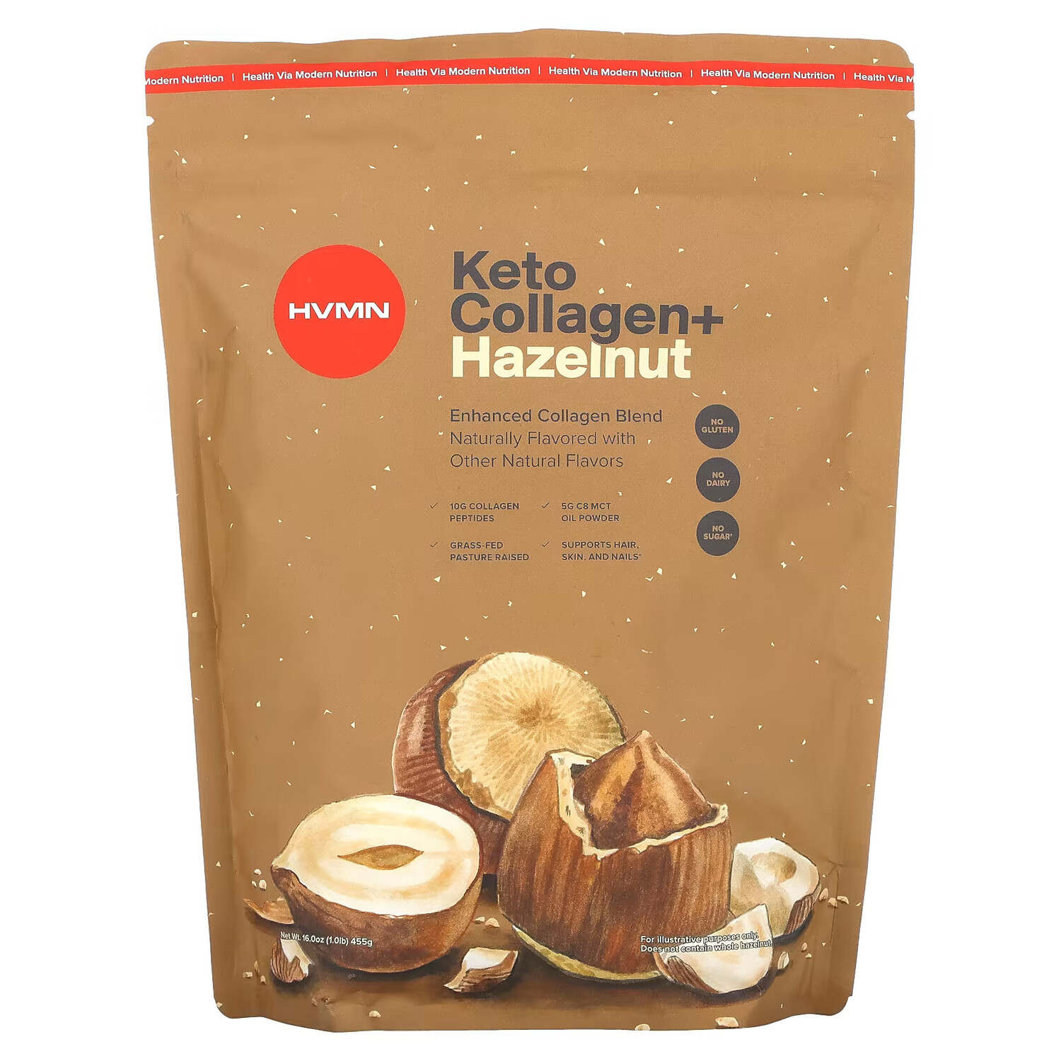 

HVMN, Keto Collagen +, фундук, 455 г (16 унций)