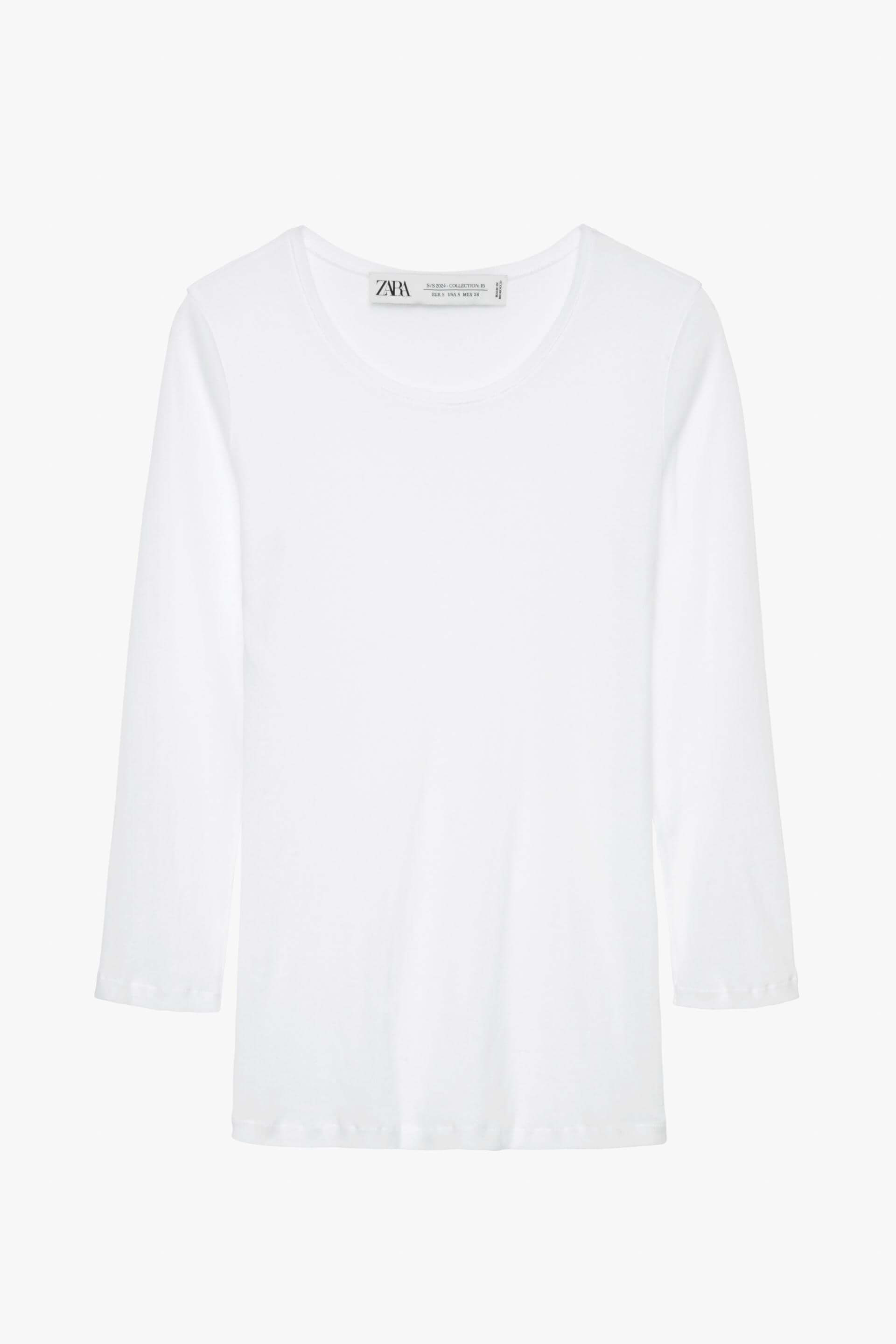 Рубашка Zara Supima Cotton - Limited Edition, белый футболка zara contrast ribbing limited edition белый