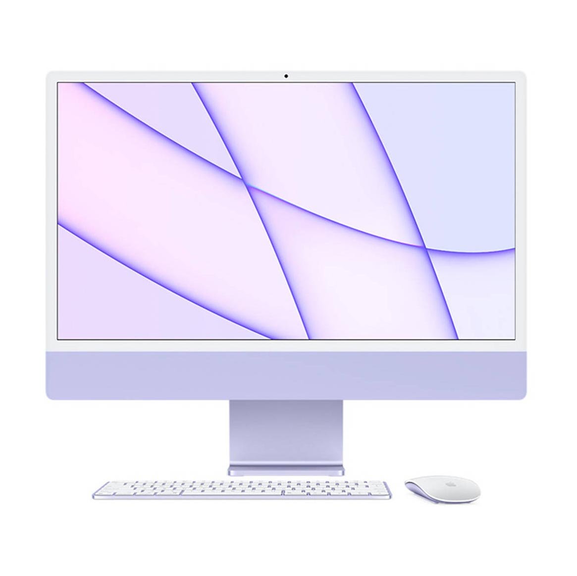 Моноблок Apple iMac 24'' M1 (2021), 8 CPU/8 GPU, 8ГБ/256ГБ, Gigabit Ethernet, Фиолетовый, английская клавиатура - фото