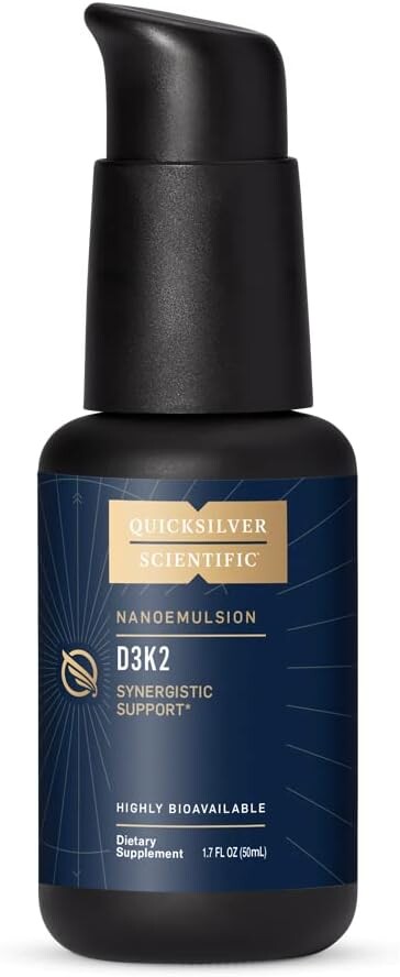 

Quicksilver Scientific Nanoemulsified D3K2 — жидкая добавка витамина D3 + K2 MK7, 50 мл