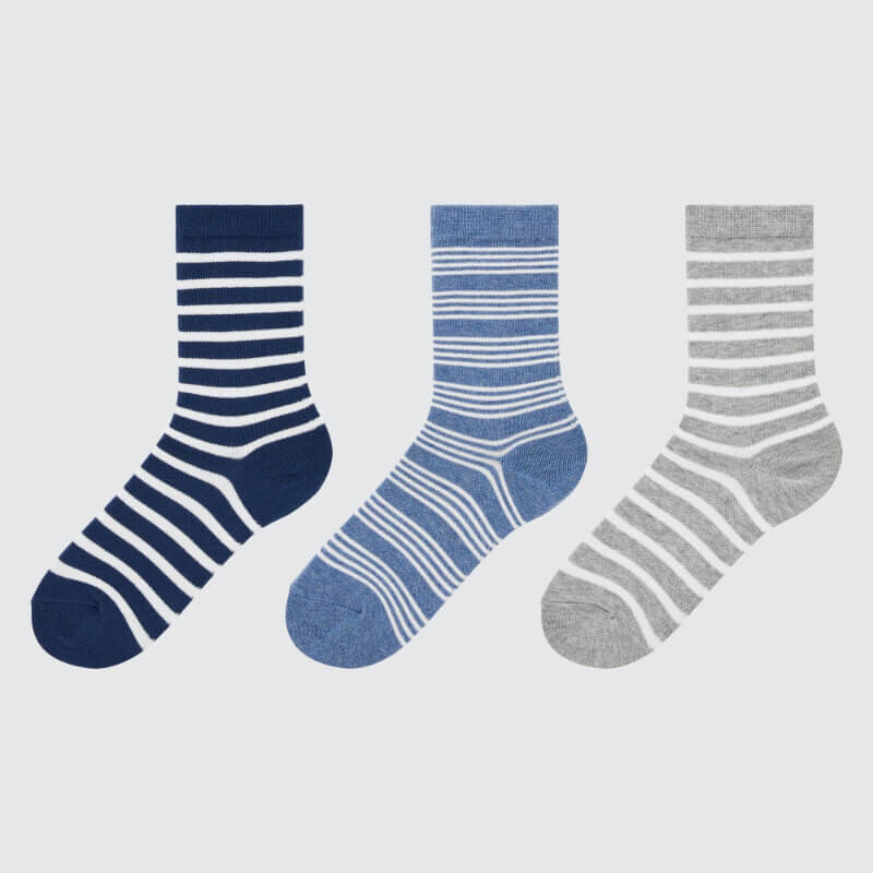 

Набор носков Uniqlo Kids Striped (three Pairs), синий/серый