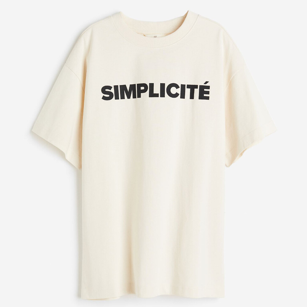 

Футболка H&M Oversized Simplicité, кремовый