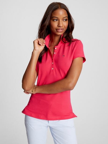 

Футболка-поло Tommy Hilfiger Slim Fit, розовый