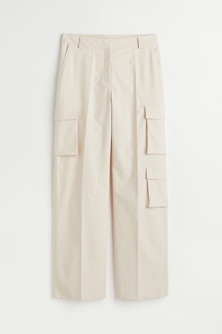 

Брюки прямого кроя H&M, сливочный
