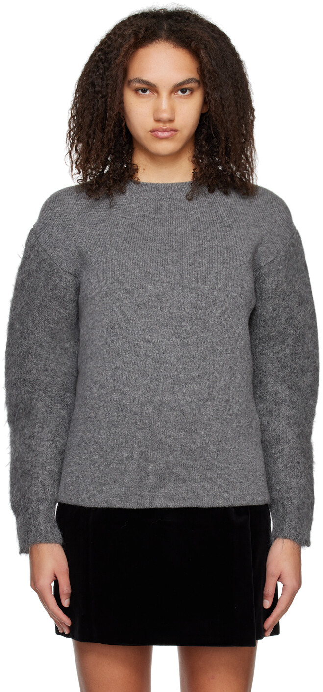 

Серый круглый вырез со вставками Jil Sander