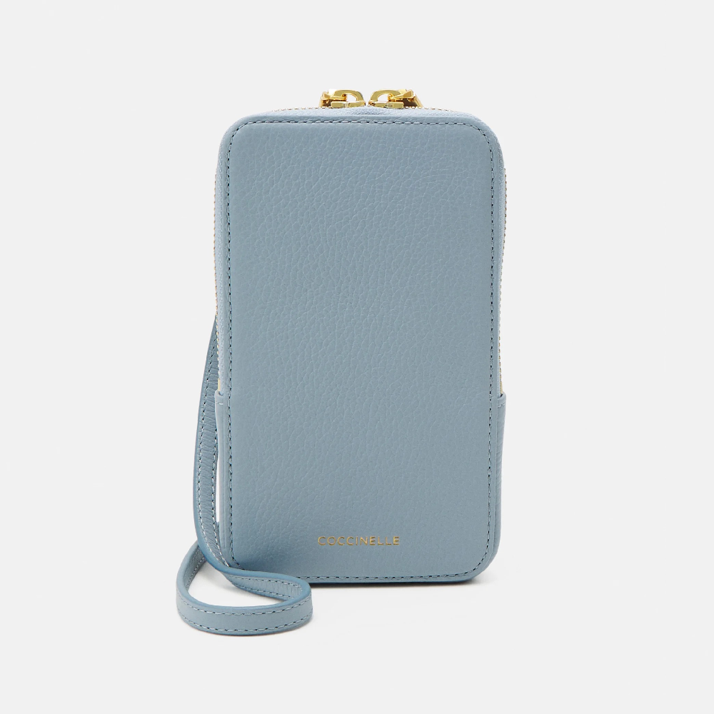 Сумка Coccinelle Phone Flor, голубой сумка кросс боди coccinelle lea синий