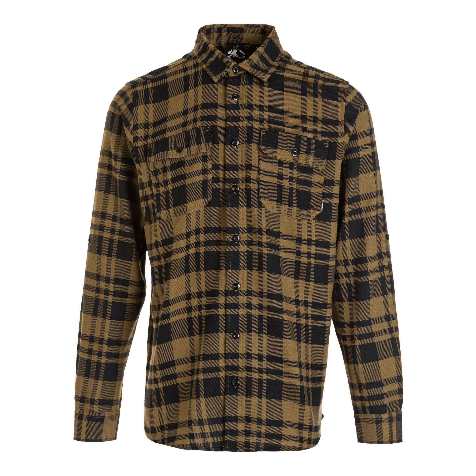 Рубашка мужская Whistler Lumberjack Flannel M Checked Leisure, оливково-зеленый / черный рубашка uniqlo flannel checked красный черный