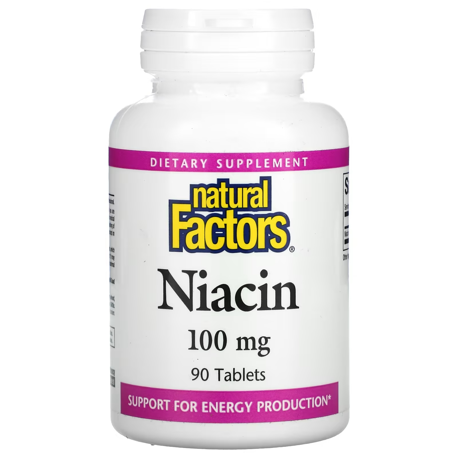 Ниацин Natural Factors, 90 таблеток natural factors здоровье легких бронхов и носа 90 таблеток