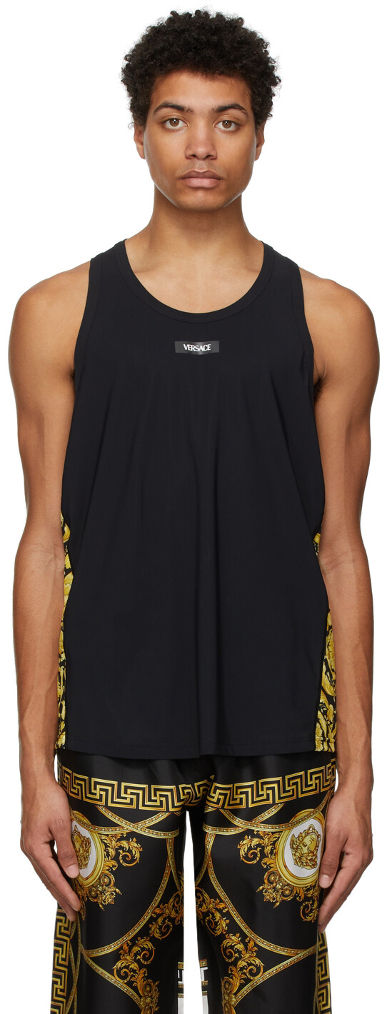 

Черная майка для бега Barocco Versace Underwear
