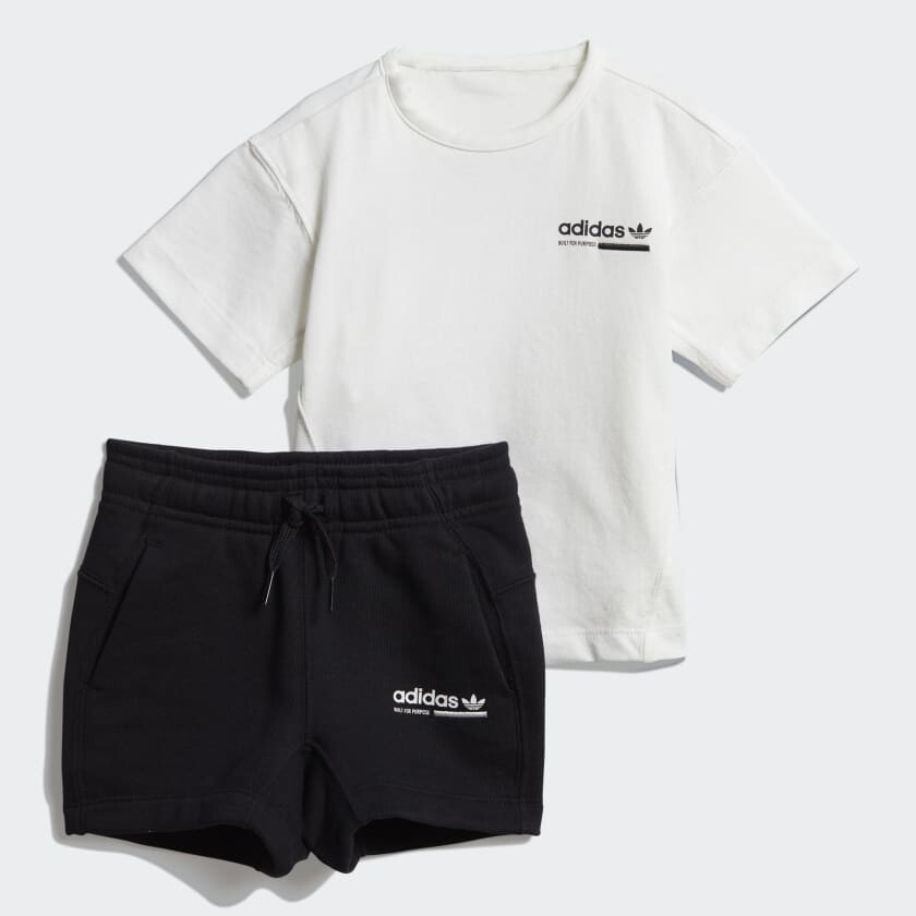 

Комплект футболка и шорты Adidas Conjunto Shorts Kaval, белый/черный