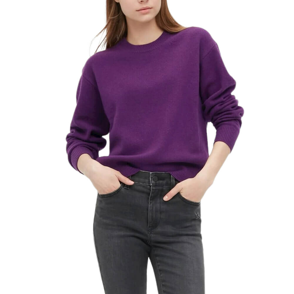 

Джемпер Uniqlo Premium Lambswool Crew Neck, фиолетовый