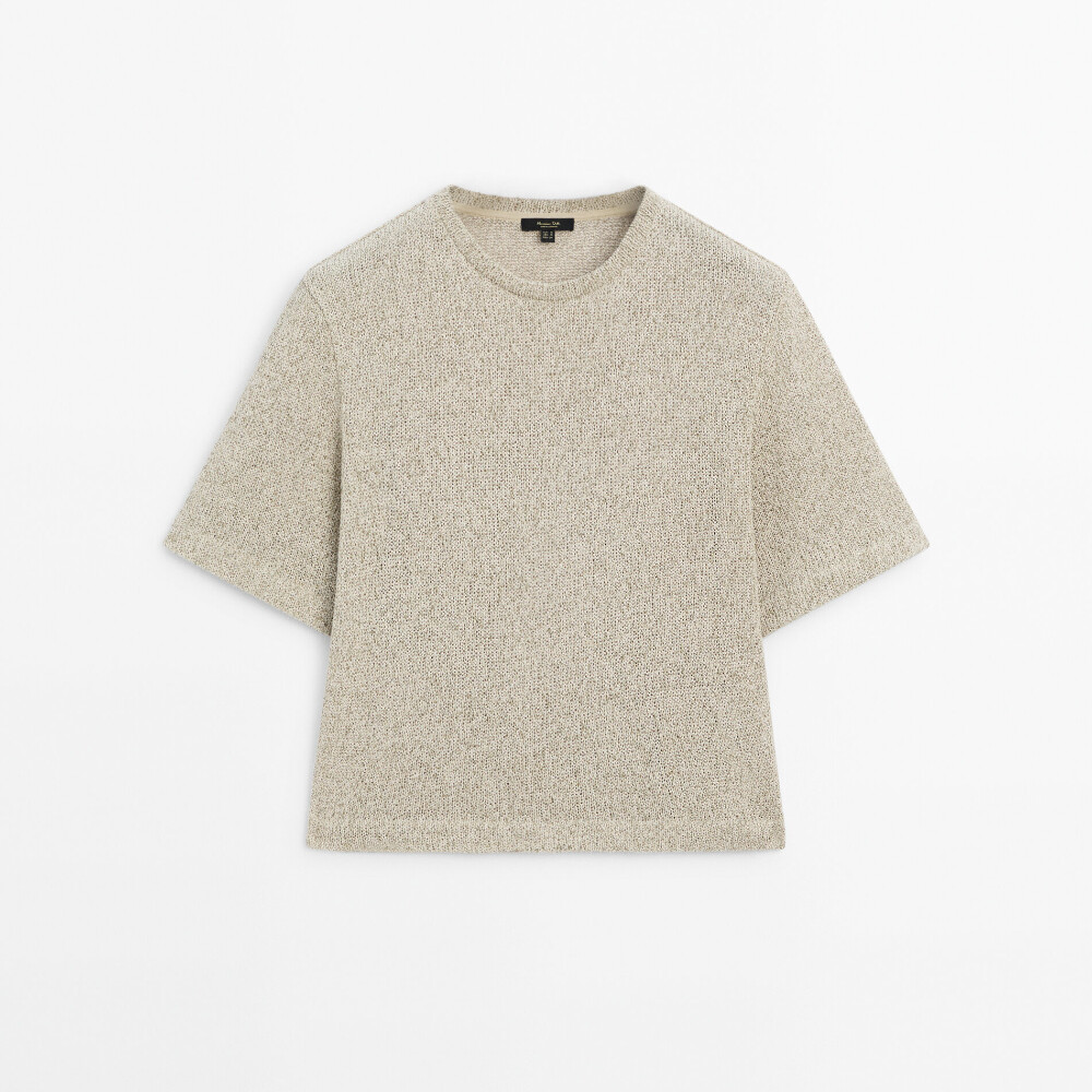 

Хлопковая футболка с короткими рукавами Massimo Dutti, зеленый