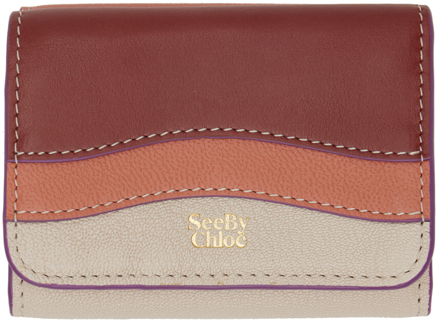 

Бежево-красный кошелек Layers среднего размера Trifold See by Chloé