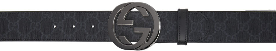 

Черный ремень с узором GG Gucci