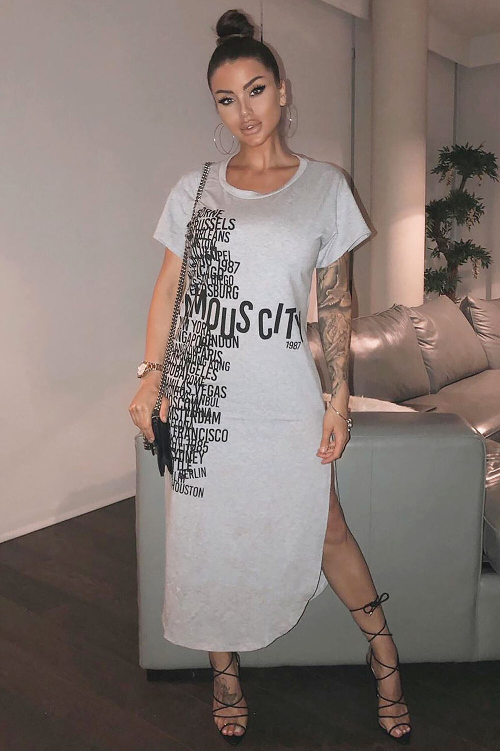 

Платье Fashion Nova T1695FN, серый