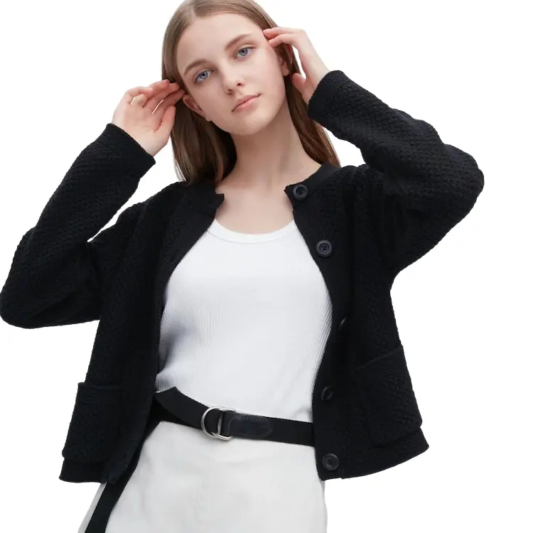 

Кардиган Uniqlo Tweed, черный