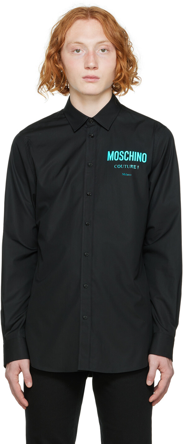 

Черная связанная рубашка Moschino
