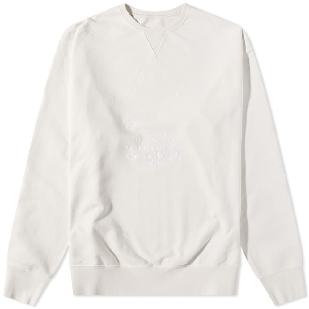 

Толстовка Maison Margiela Embroidered Numbers Logo Crew Sweat, Белый