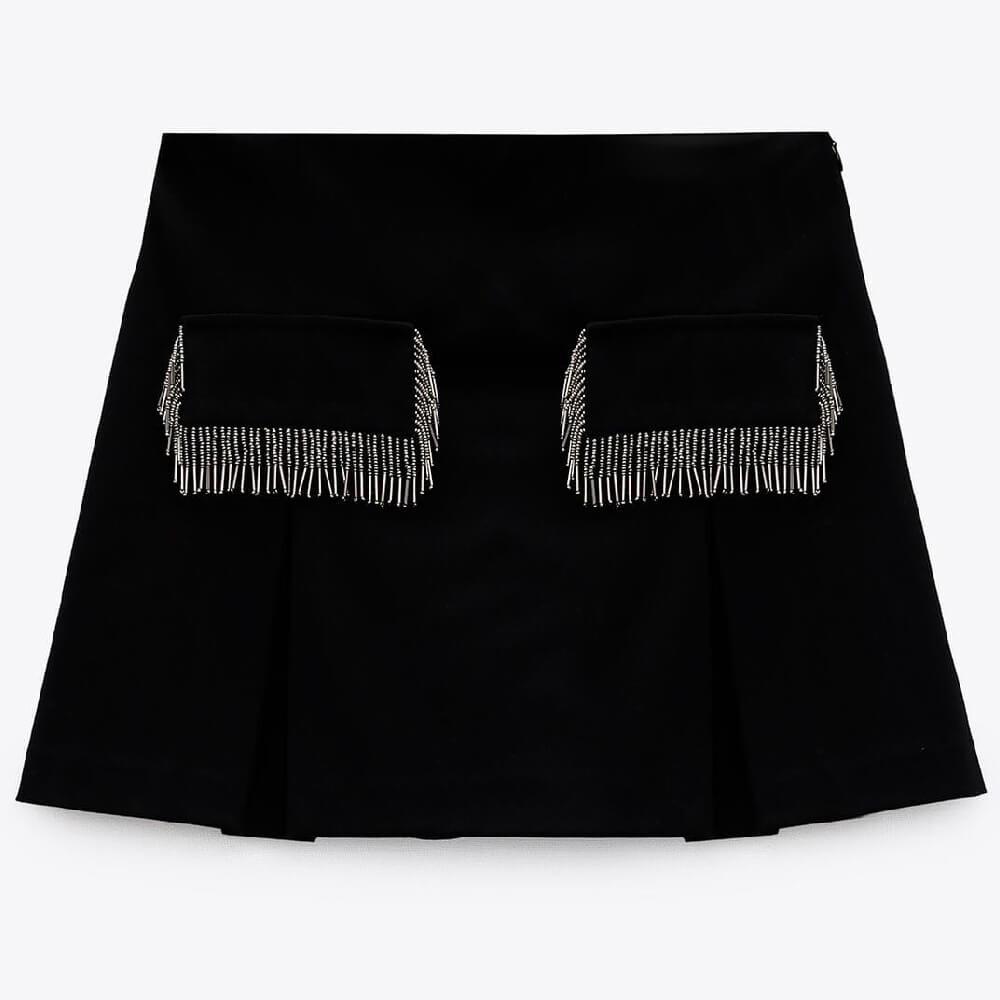 

Шорты Zara Fringing, черный