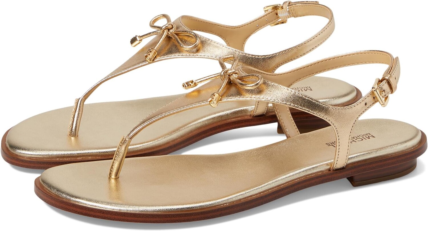 

Сандалии на плоской подошве Nori Flat Thong MICHAEL Michael Kors, цвет Pale Gold