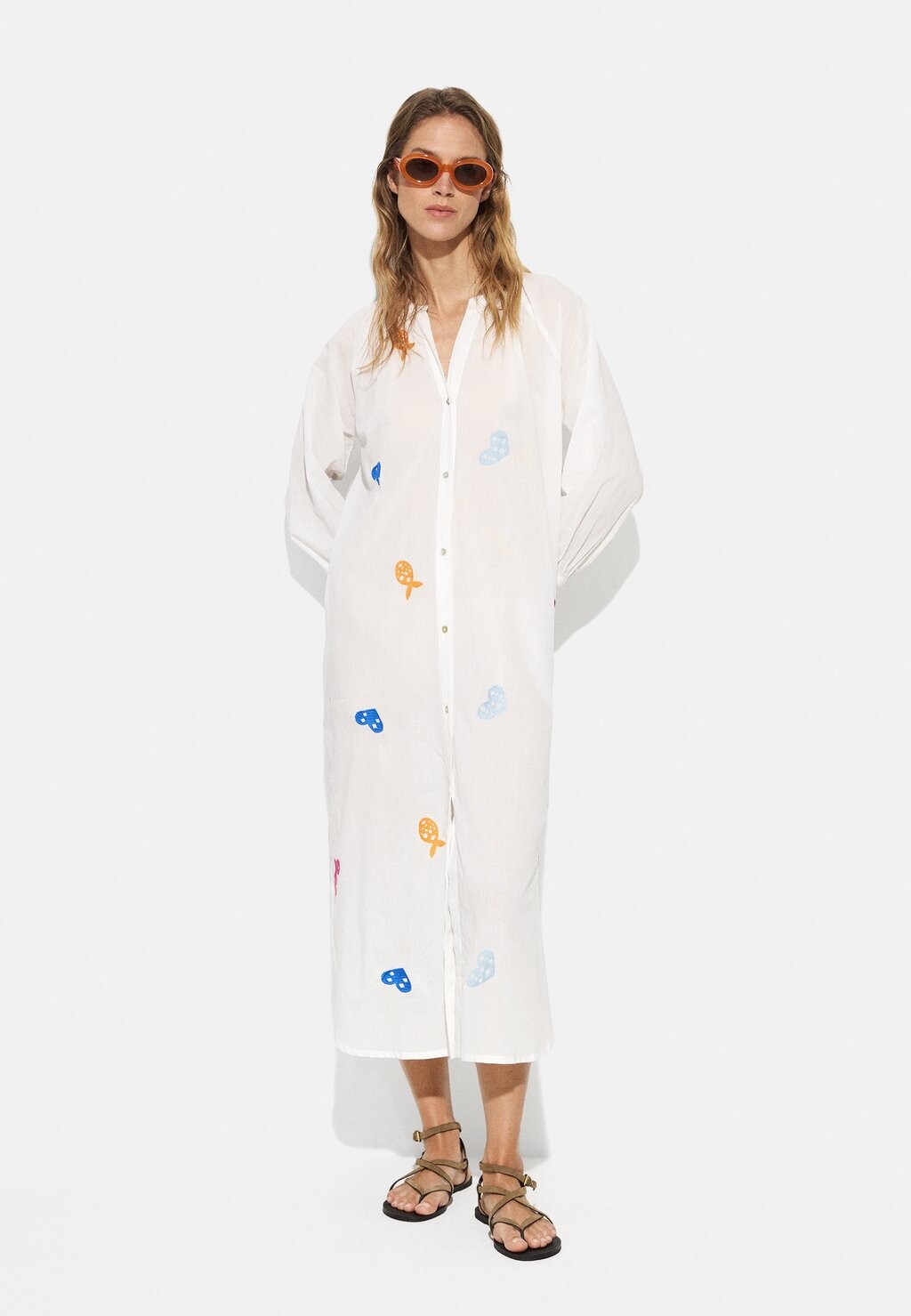 

Летнее платье EMBROIDERY PARFOIS, белый