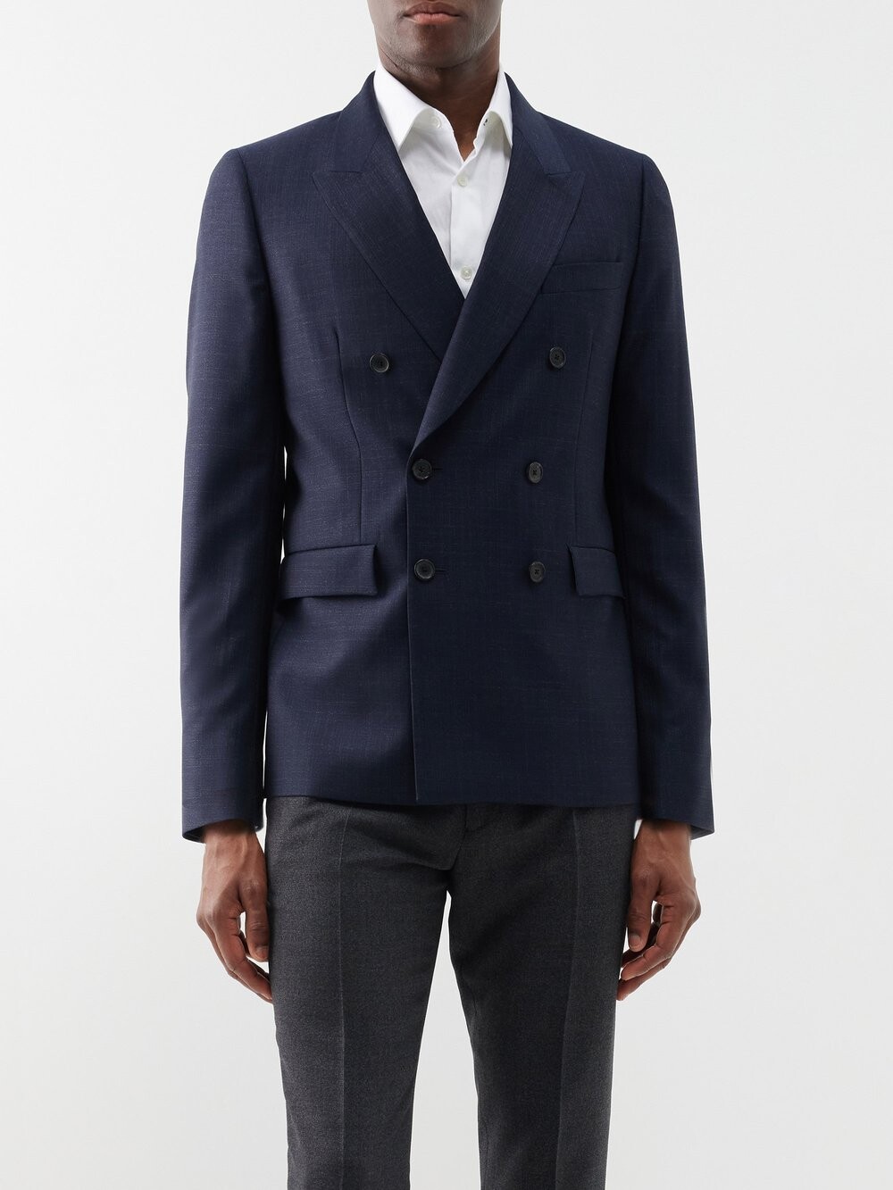 

Двубортный пиджак из шерсти Paul Smith, синий