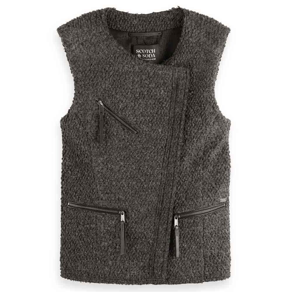 

Жилет Scotch & Soda Boucle Biker, серый