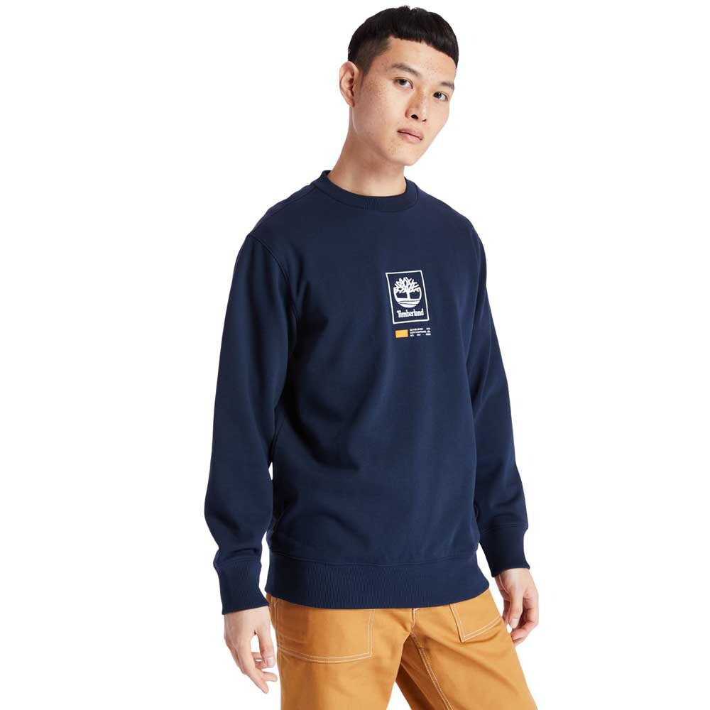 

Толстовка Timberland Logo Play Heavy Elongated Crew, синий