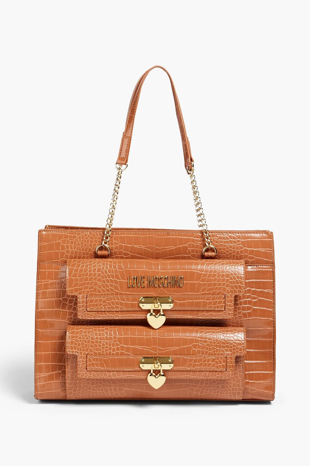 

Сумка-тоут из искусственной кожи под крокодила LOVE MOSCHINO, загар