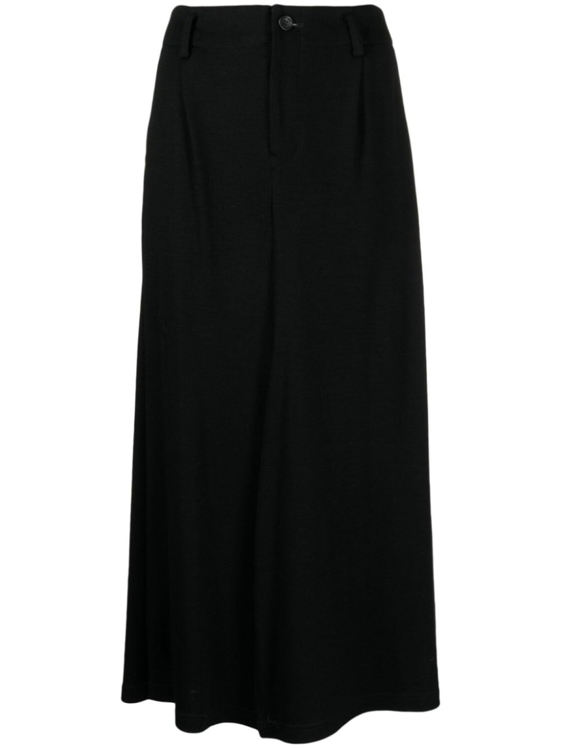 

Yohji Yamamoto шерстяная юбка миди с разрезом, черный